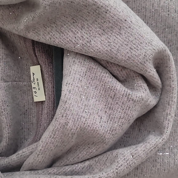 NWOT 143 STORY Brushed Fleece and Glitter Cowl Neck size Large - Picture 7 of 12